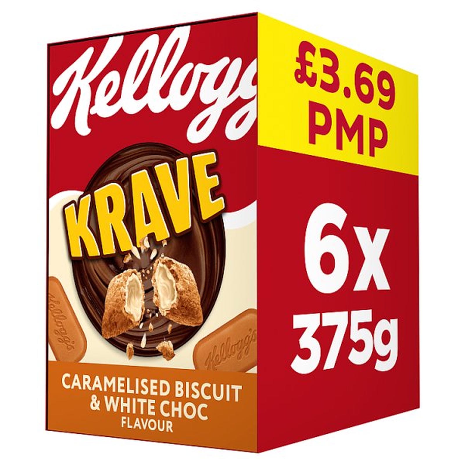 Kellogg's Krave Caramelised Biscuit Breakfast Cereal 6 x 375g PMP £3.69