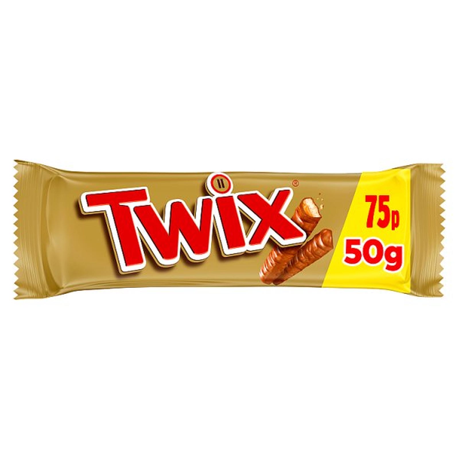 Twix Milk Chocolate Bar Caramel 50g PMP £0.75
