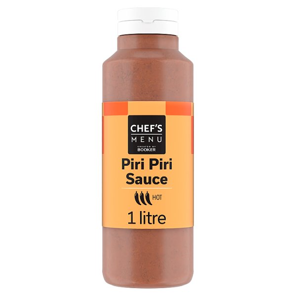 Chef's Menu Piri Piri Sauce Level 3 Heat With Citrus Edge Lemon Juice And Cayenne 1 Litre Bottle