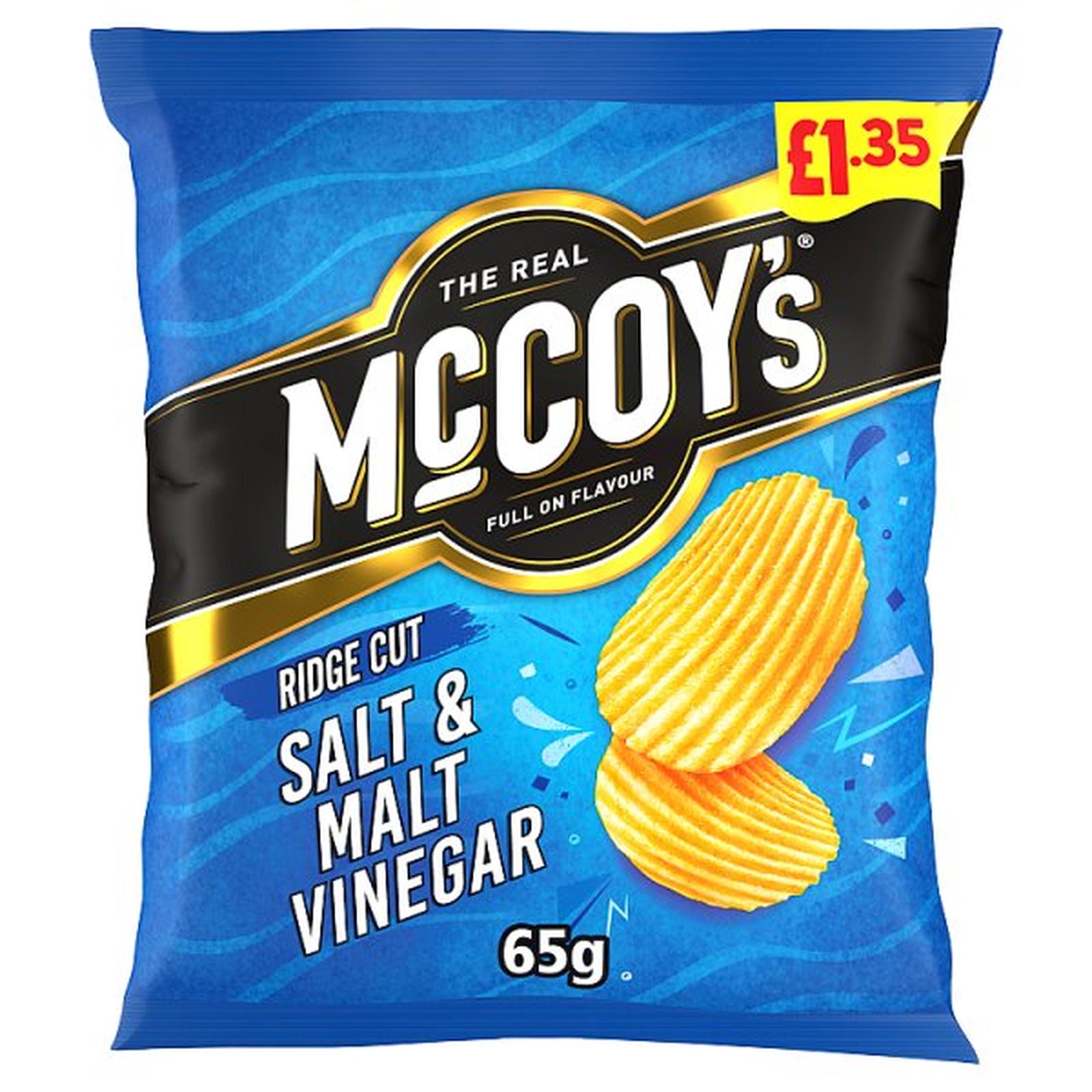 McCoy's Salt & Malt Vinegar Crisps 65g, £1.35 PMP