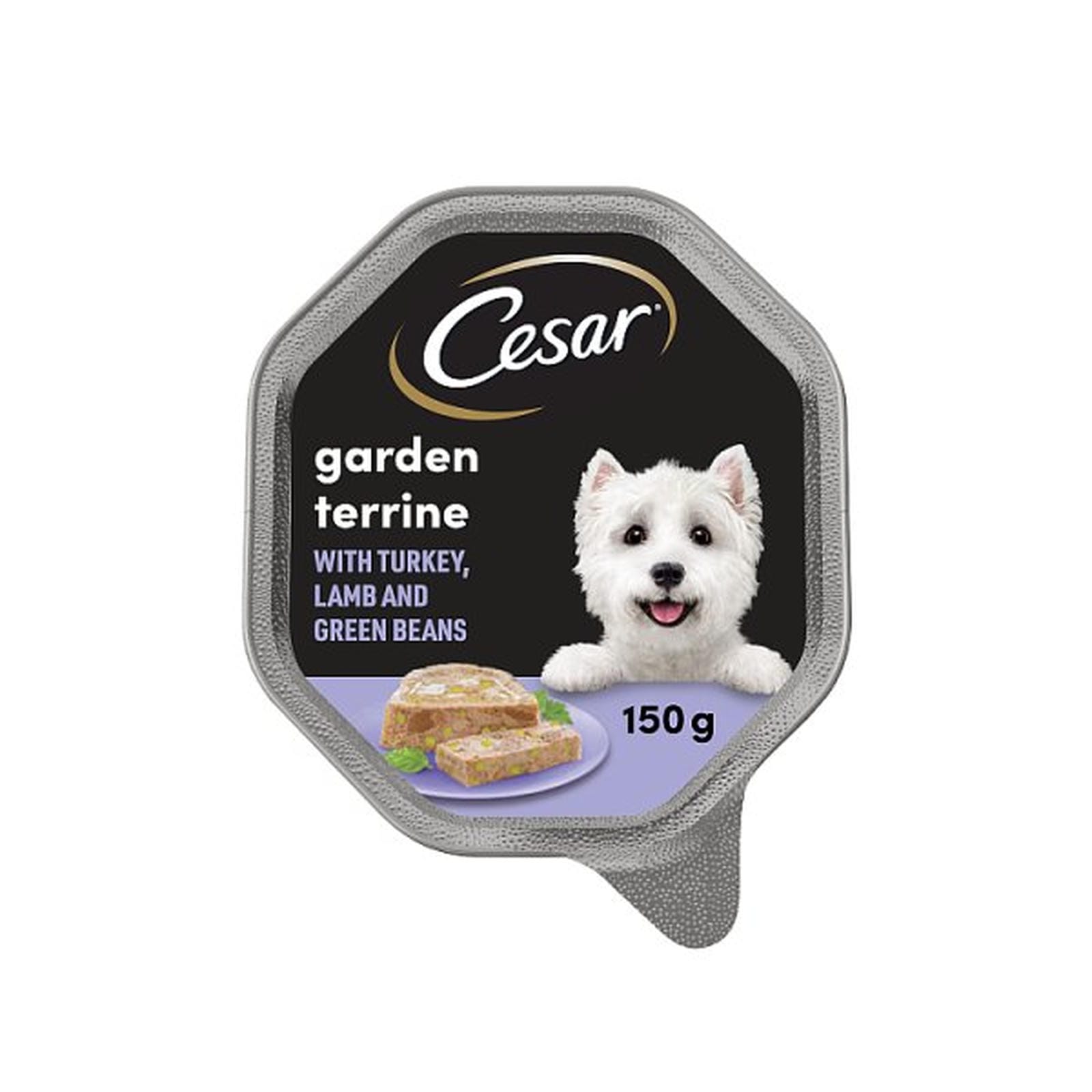 CESAR® Garden Terrine Dog Food Tray Lamb, Turkey & Green Beans in Loaf 150g
