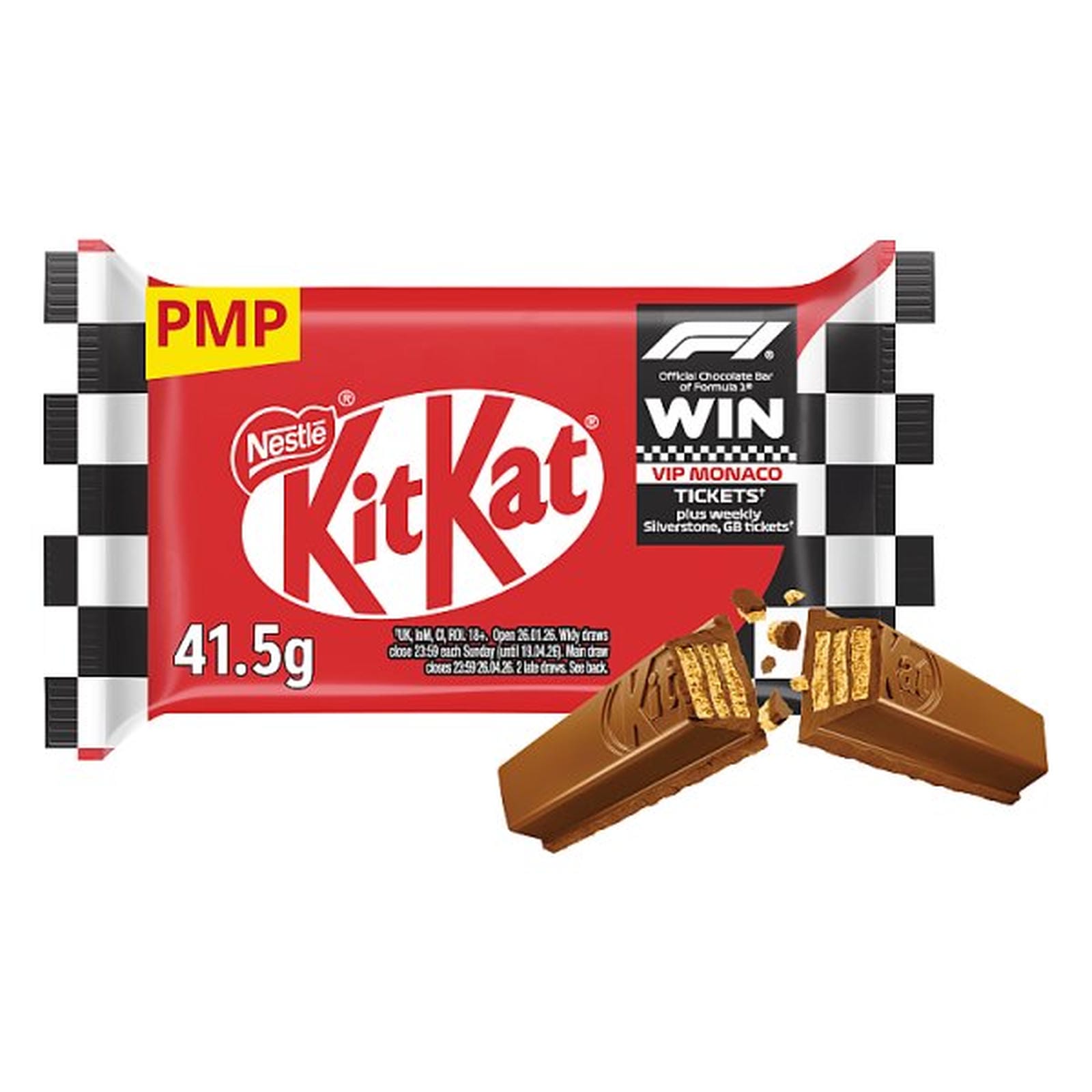 KitKat F1 4 Finger Milk Chocolate Biscuit Bar 41.5g PMP 89p