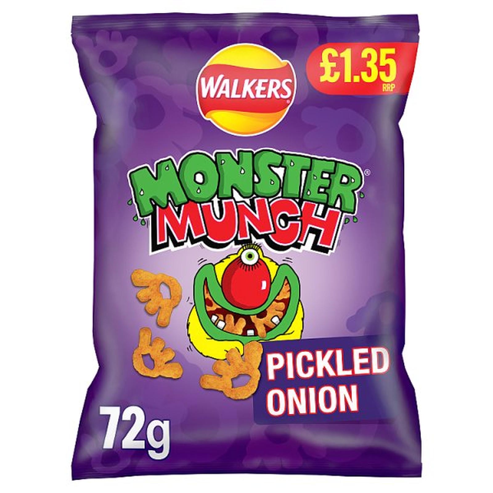 Walkers Monster Munch Pickled Onion Crisps 72g PMP £1.35 RRP
