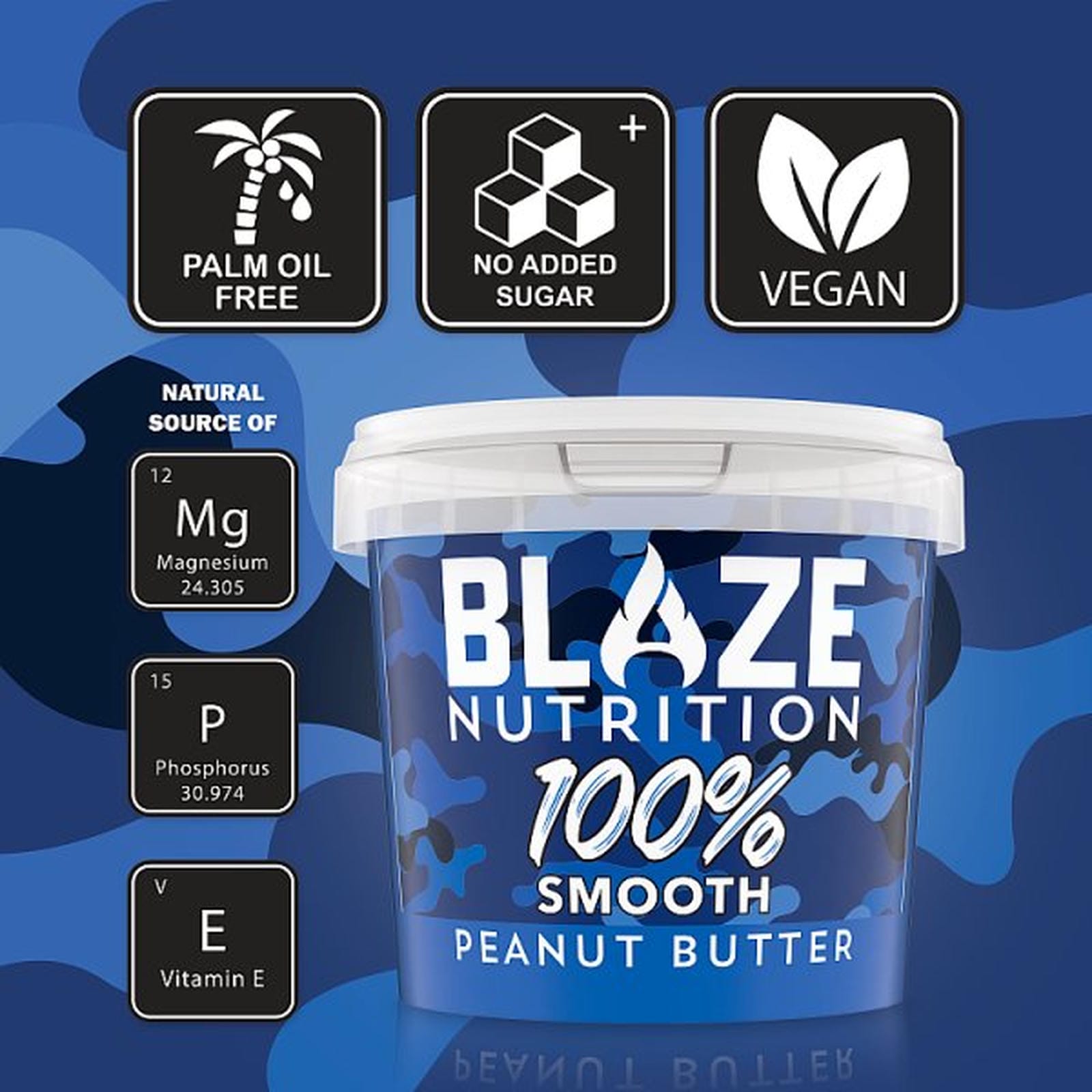 Blaze Nutrition 100% Smooth Peanut Butter 1kg
