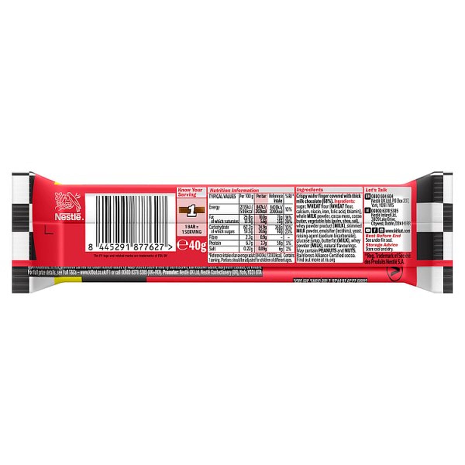 KitKat F1 Chunky Milk Chocolate Bar 40g PMP 89p