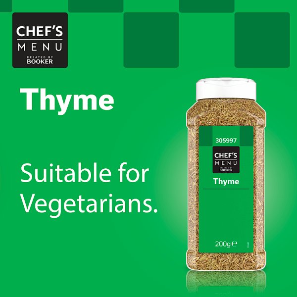 Chef's Menu Thyme Dried Herb Mediterranean Aroma For Meats Vegetables Soups And Stews 200g Pack