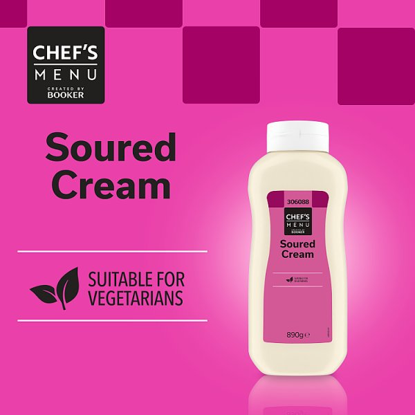 Chef's Menu Soured Cream Premium 890g Tub For Sauces And Desserts And Savoury Dishes