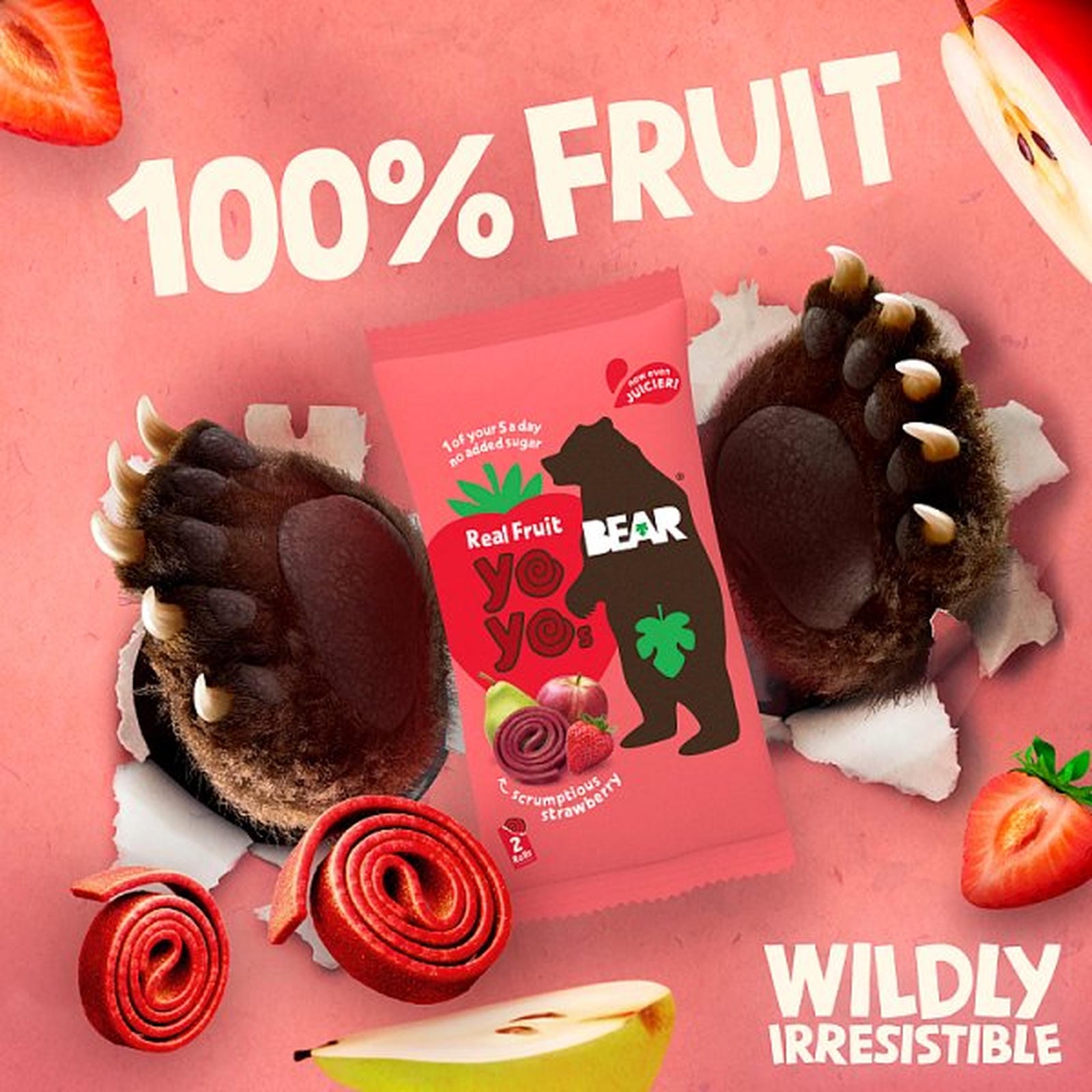 Bear Yoyos Real Fruit Scrumptious Strawberry 5 x 20g