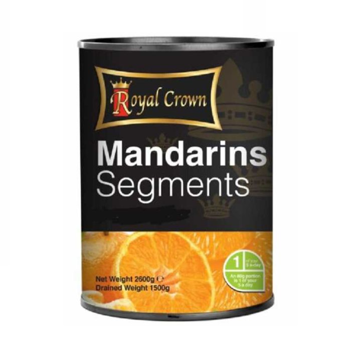 Royal Crown Mandarin Segments In Light Syrup 2.6kg Foodservice Multi Pack 6 x 2.6kg