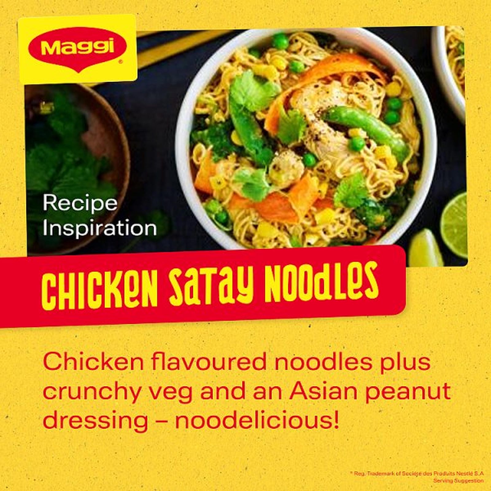 Maggi 2 Minute Authentic Malaysian Chicken Noodles Multipack 5x74g