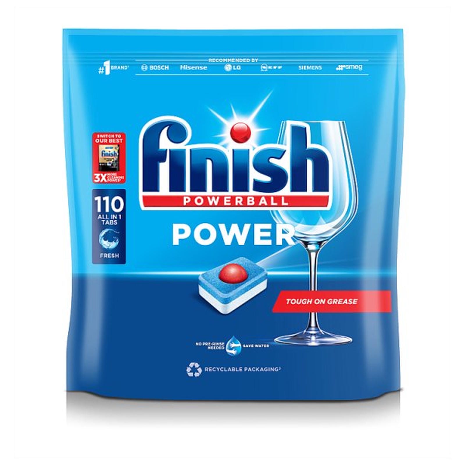 Finish Power All In One Regular Dishwasher Tablets - 110 Tabs