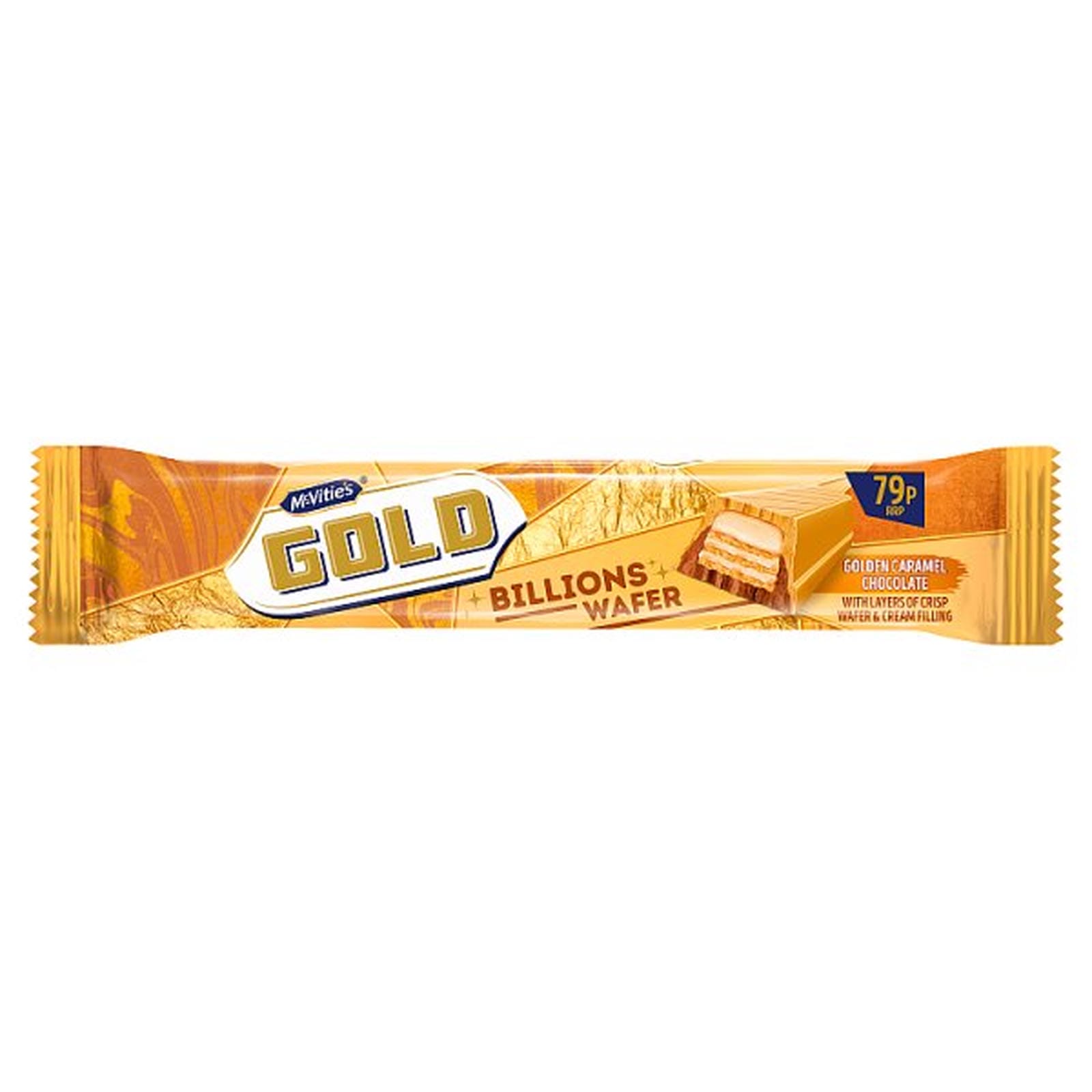 McVitie's Gold Billions Wafer Golden Caramel Chocolate 39g RRP 79p