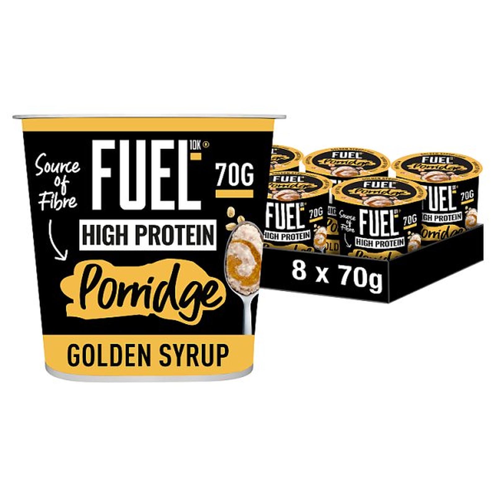 FUEL10K High Protein Golden Syrup Porridge Oat Cereal Pot 70g