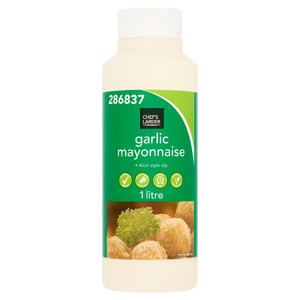 Chef's Larder Garlic Mayonnaise 1 Litre Bottle 1 x 1 Litre Foodservice and Retail Use