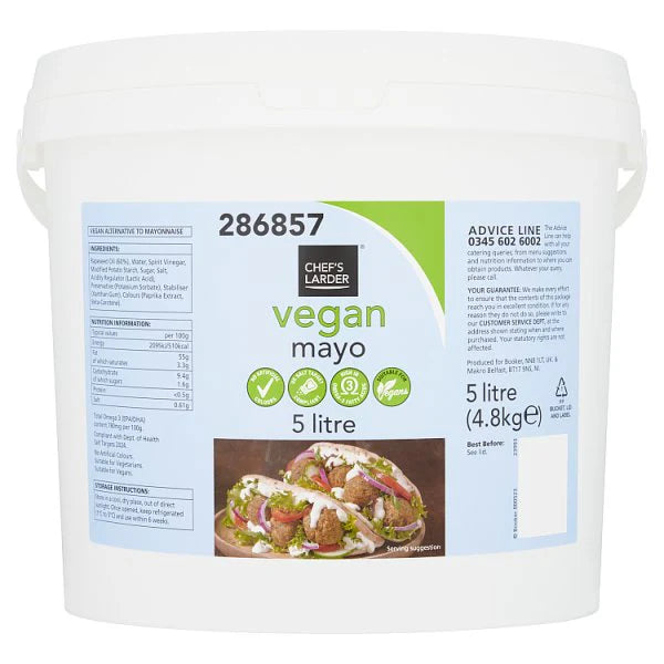 Chef's Larder Vegan Mayo For Retailers And Foodservice Catering 5 Litre 1 x 5 Litre