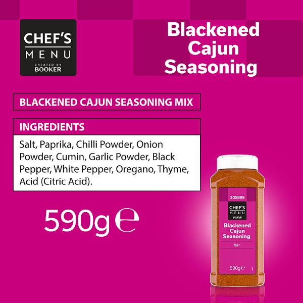 Chef's Menu Seasoning Smoked Blackened Cajun Spice Blend For Proteins And Vegetables 590g
