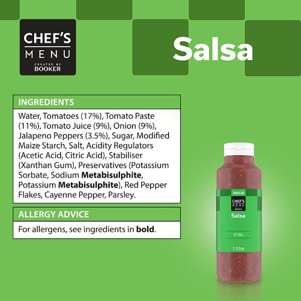 Salsa Chef's Menu Salt Reduced Free From Artificial Colours Foodservice 1 Litre Jar