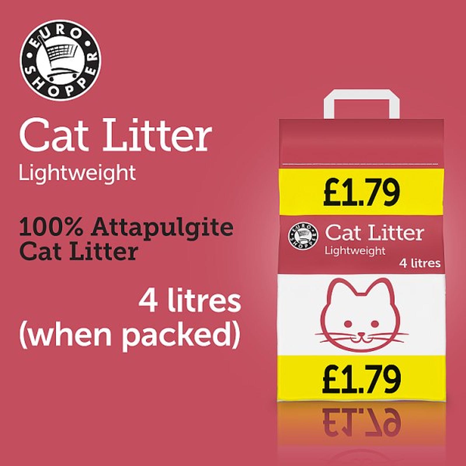 Euro Shopper Cat Litter Lightweight 4 litres