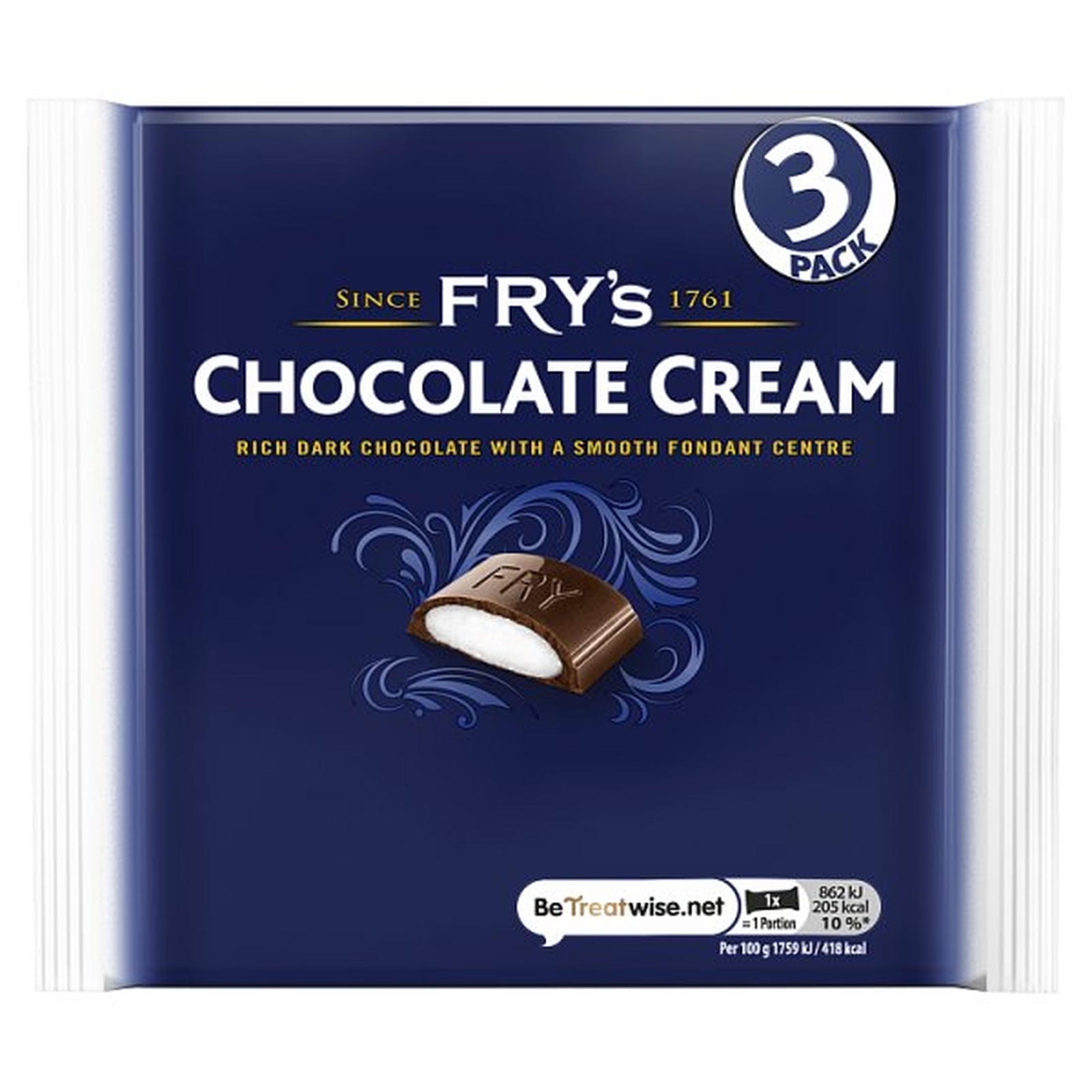 Fry's Chocolate Cream Chocolate Bar 3 Pack Multipack 147g (3 x 49g)