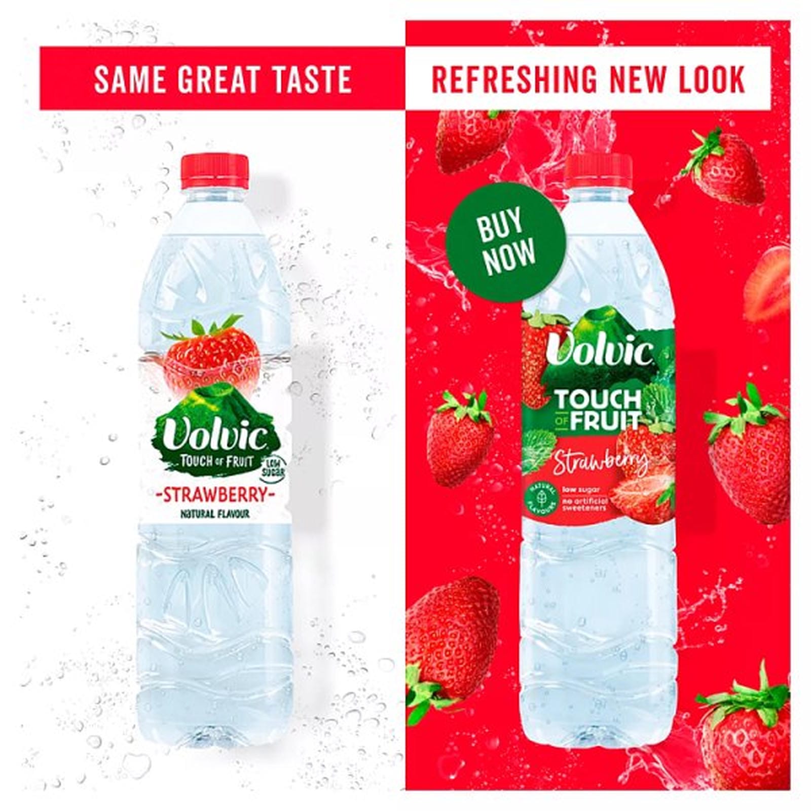 Volvic Touch of Fruit Low Sugar Strawberry Natural Flavoured Water 6 x 750ml