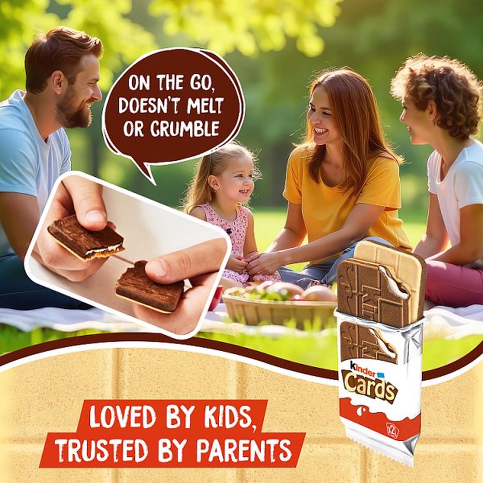 Kinder Cards Cocoa and Milk Wafers Biscuits 8 x 12.8g (102.4g)