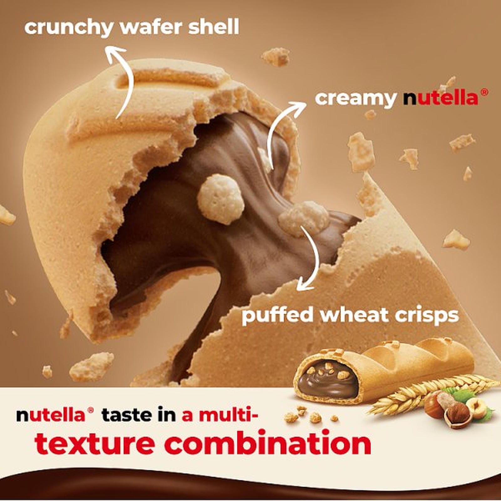 NUTELLA® B-ready 132g - 6 Bars x 22g Wafers filled with Nutella