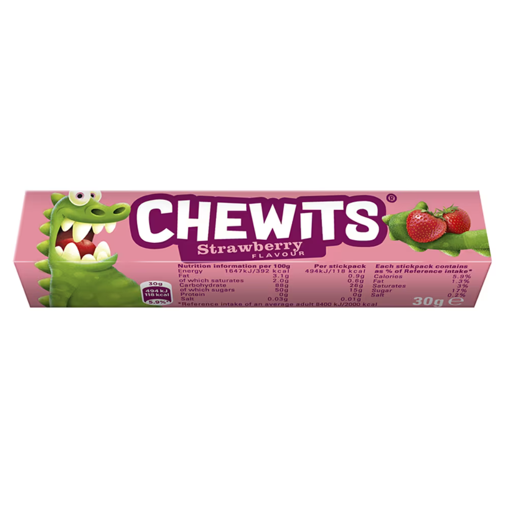 Chewits Strawberry Flavour 30g – 40 x 30g