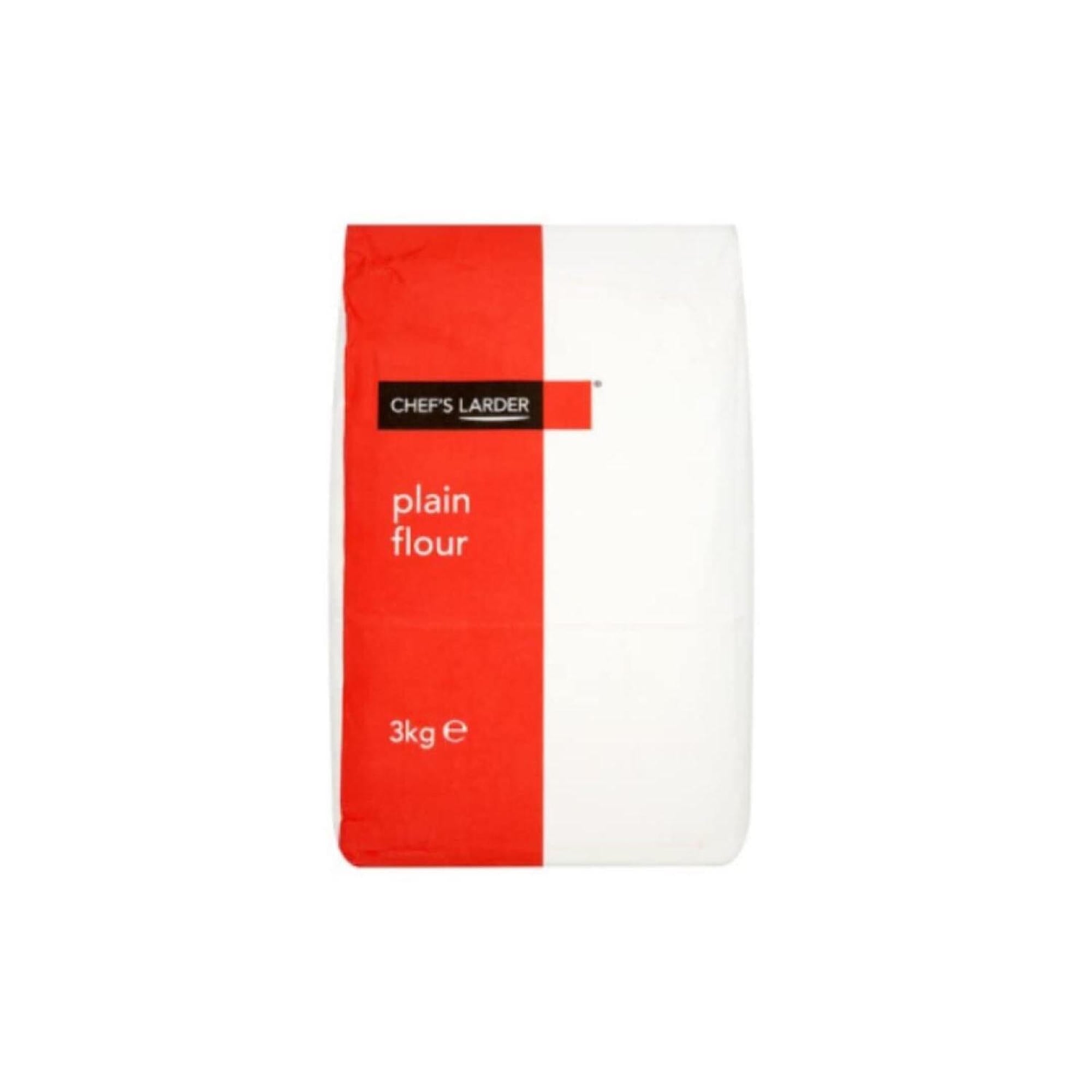 Chef's Larder Plain Flour 3 Kg 4 X 3 Kg Bulk Pack For Cooking And Baking In UK Kitchens