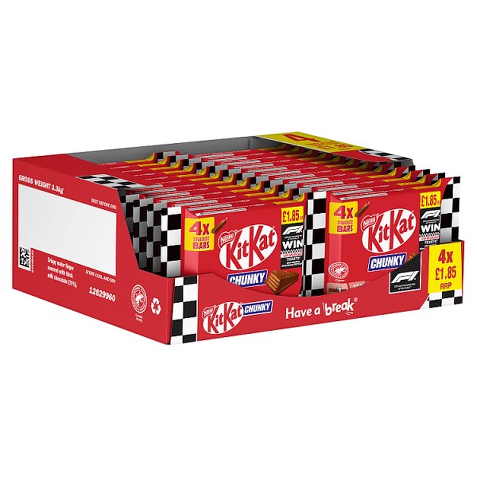 KitKat F1 Chunky Snacksize Chocolate Bar 4 Pack Multipack 128g PMP £1.85