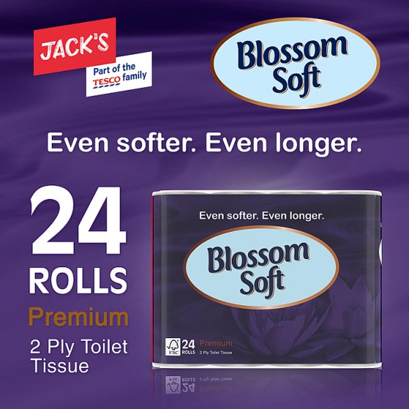Blossom Soft 24 Premium Toilet Tissue Rolls