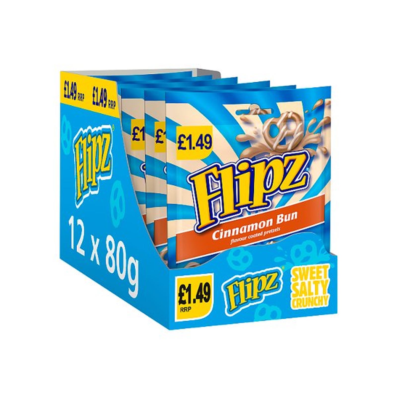 Flipz Cinnamon Bun Flavour Coated Pretzel Snacks £1.49 PMP 80g