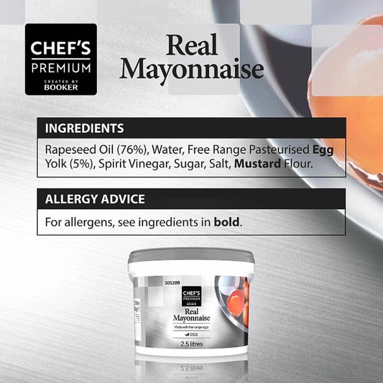 Chef's Premium Real Mayonnaise 2.5 litres
