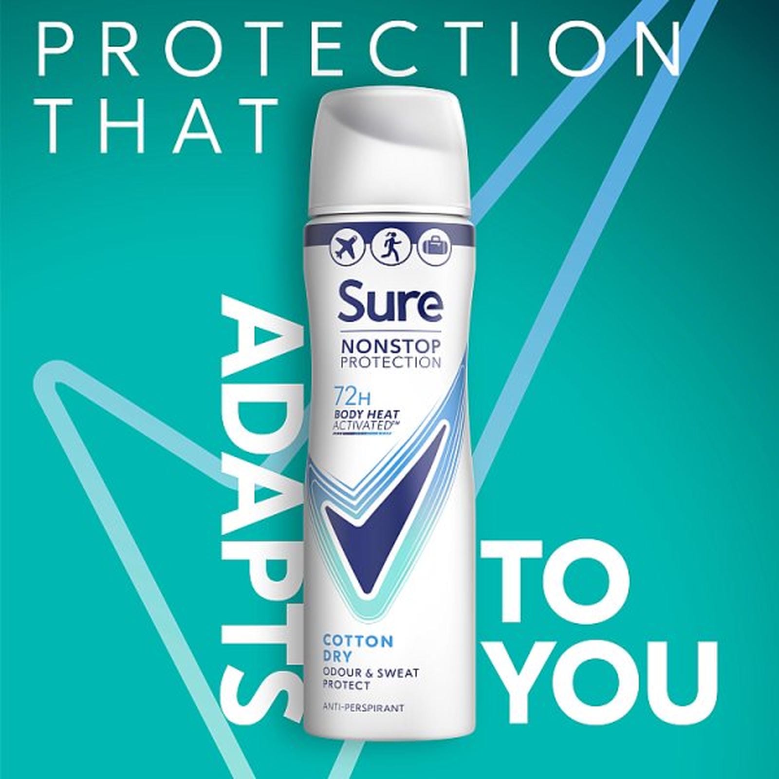 Sure Nonstop Protection Anti-Perspirant Aerosol Cotton Dry 75 ml