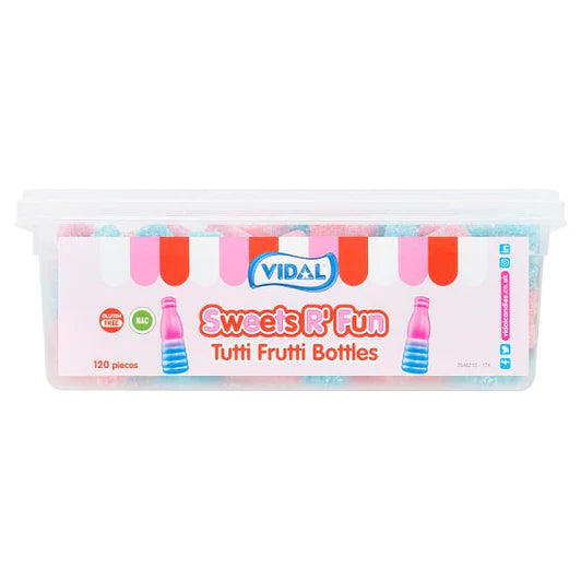 Vidal Sweets R' Fun Tutti Frutti Bottles 120 Pieces 720g – 6 x 120pcs