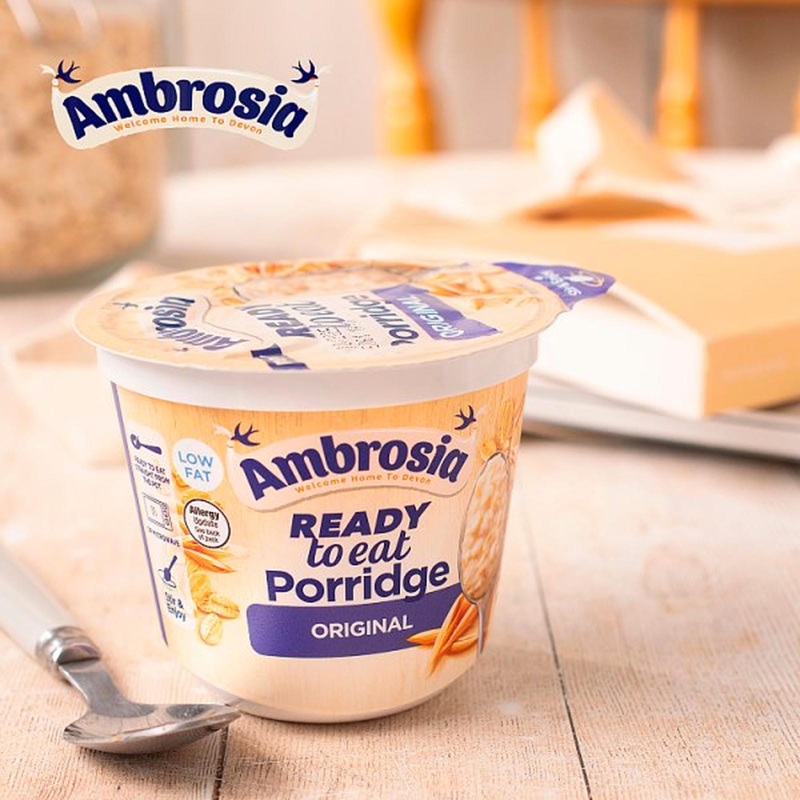 Ambrosia Ready to Eat Porridge Oat Cereal Pot Original 210g