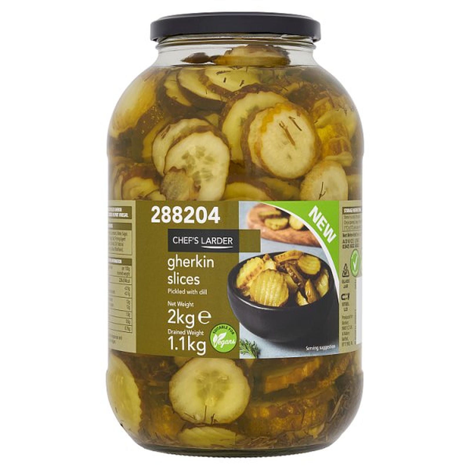 Chef's Larder Gherkin Slices 2kg