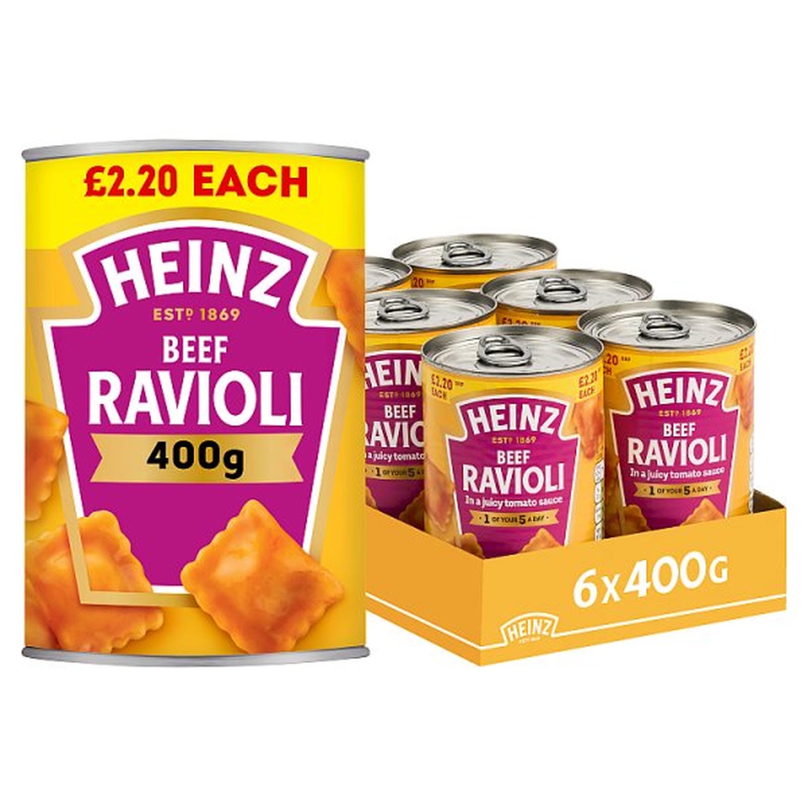 Heinz Beef Ravioli in Tomato Sauce PMP 400g
