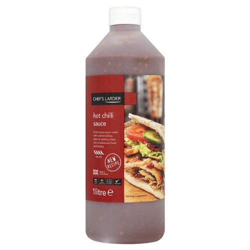 Chef's Larder Hot Chilli Sauce 1 Litre For Kebabs And Barbecues Ready To Serve Now