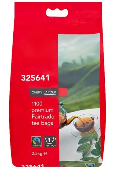 Chefs Larder Tea Fairtrade Premium Tea Bags 2.5kg 1100s Pack Foodservice Catering Size