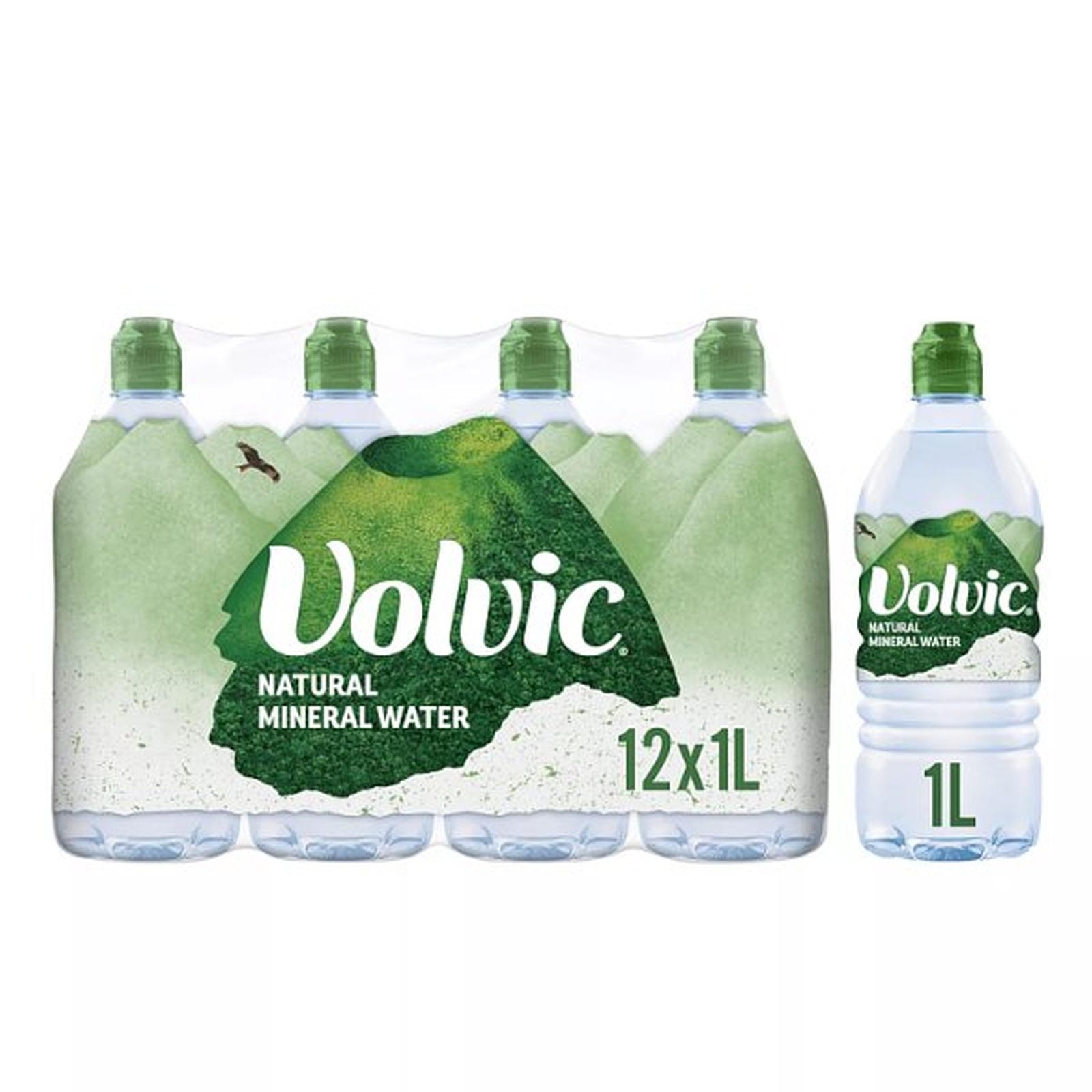 Volvic Natural Bottled Mineral Still Water 12 x 1L