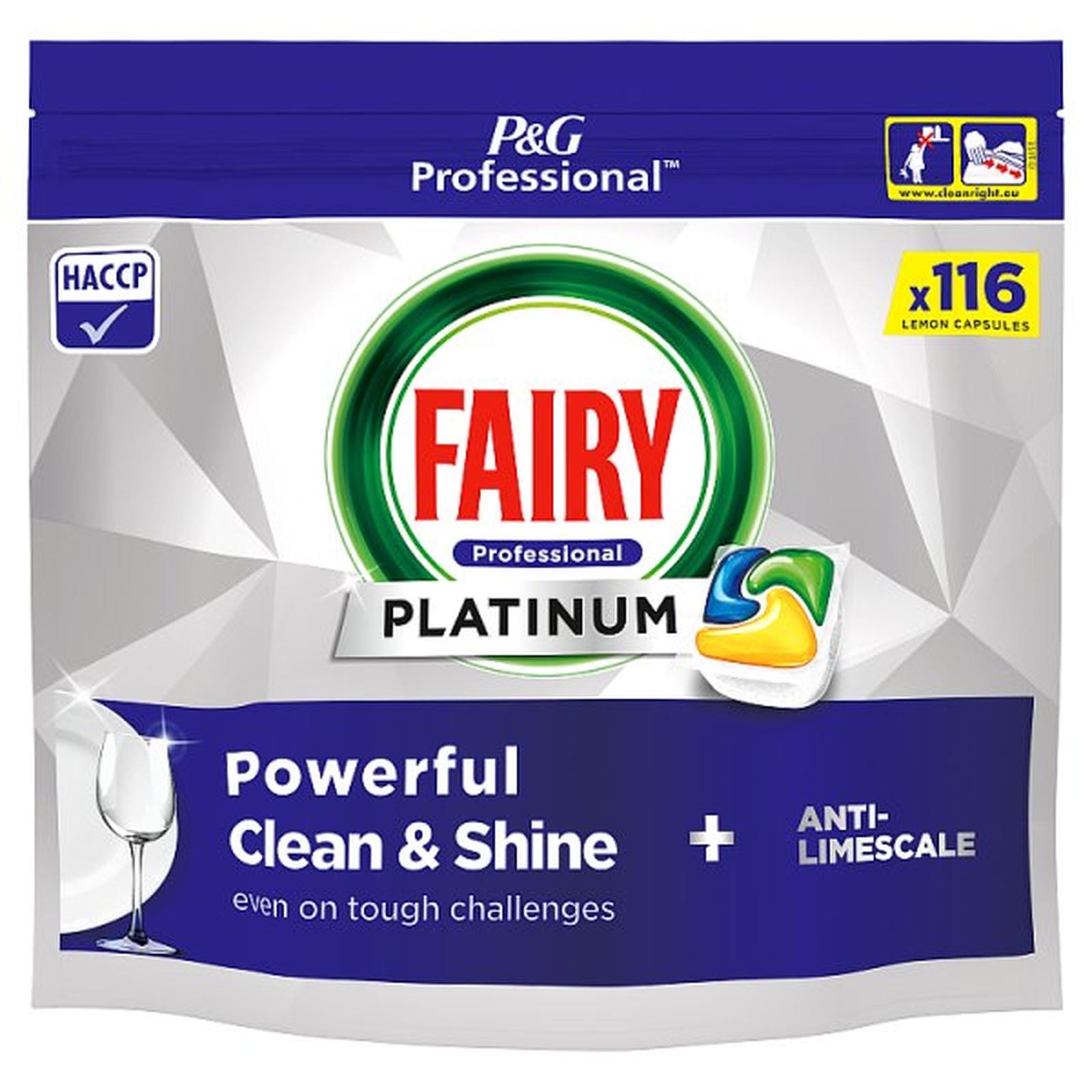 Fairy Professional Platinum Dishwasher Tablets, Fresh Lemon Scent 116 Washes