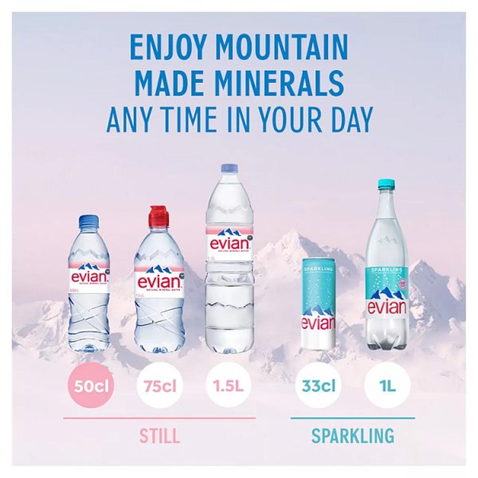 evian Still Natural Mineral Water 24 x 50cl