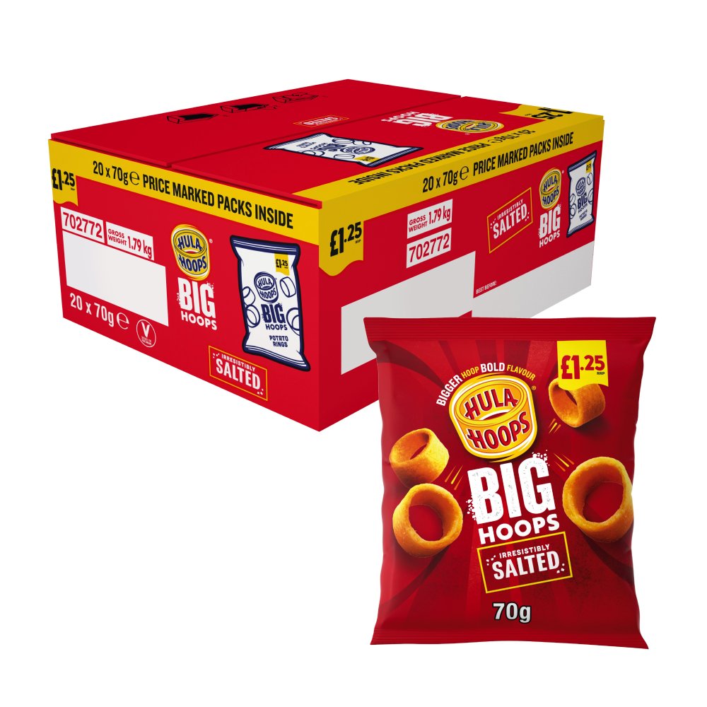 Hula Hoops Big Hoops Salted Crisps 70g, £1.25 PMP – 20 x 70g