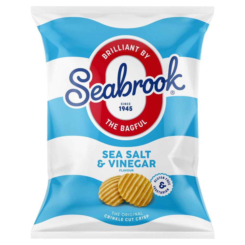 Seabrook Sea Salt & Vinegar Flavour The Original Crinkle Cut Crisp 31.8g – 32 x 31.8g