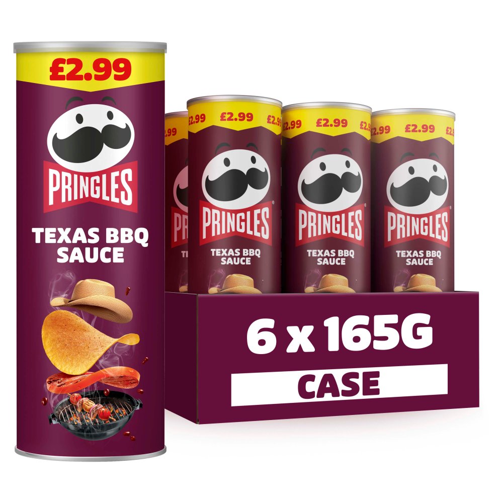 Pringles Texas BBQ Sharing Crisps 6 x 165g PMP £2.99 – 6 x 165g