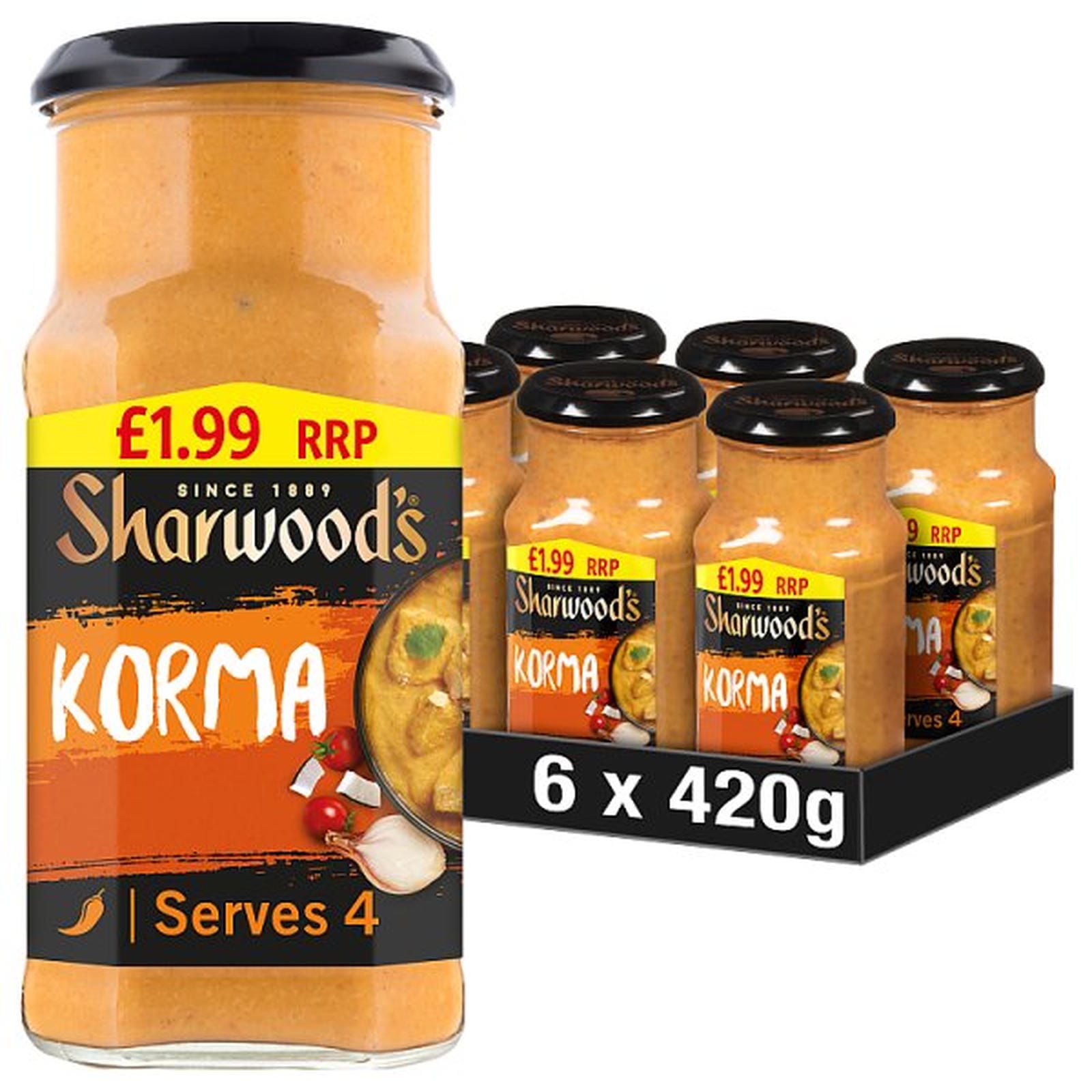 Sharwood's Indian Korma Curry Cooking Sauce 420g