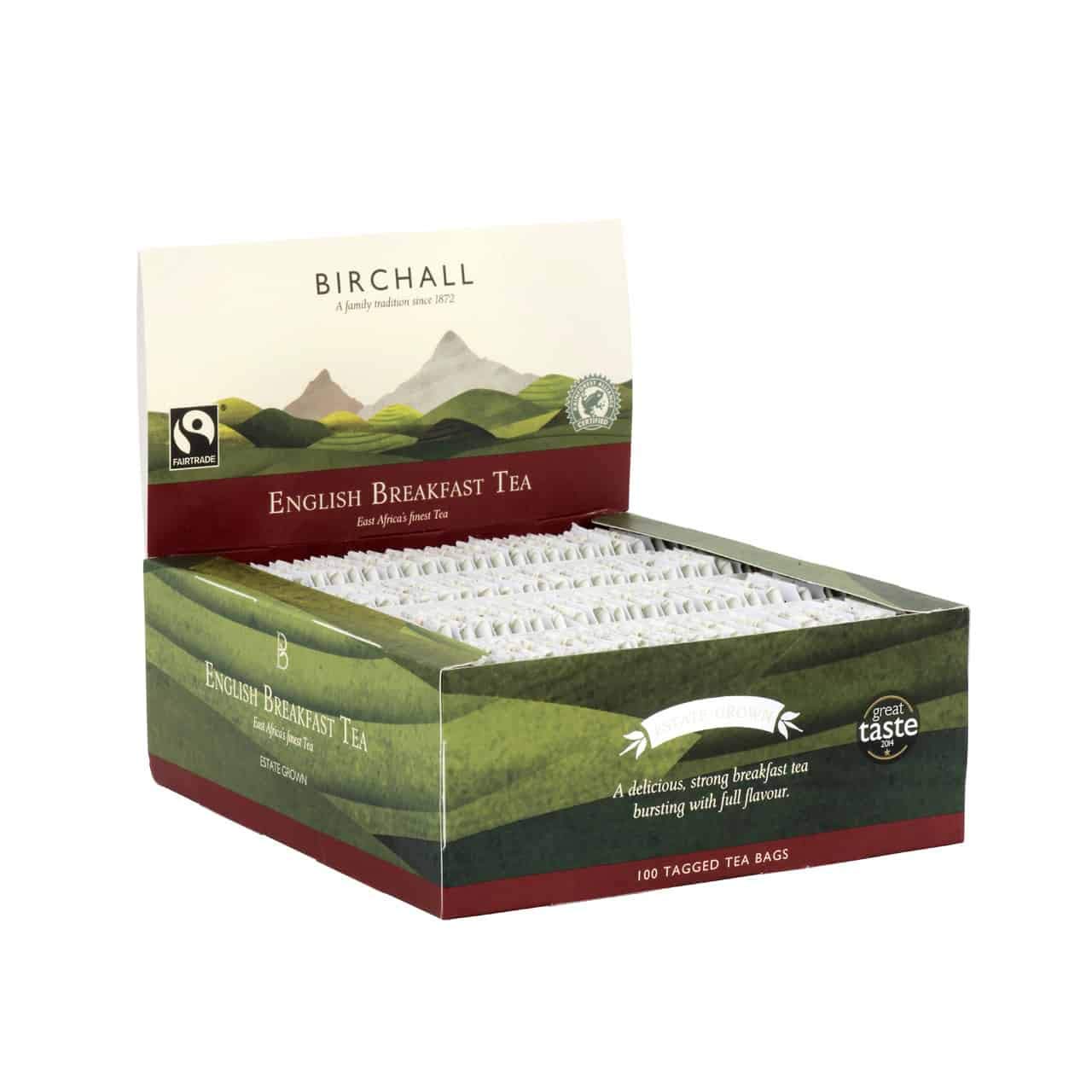 Birchall Tea Bags English Breakfast Full Flavour Fairtrade Premium Blend 250g 100 Pack