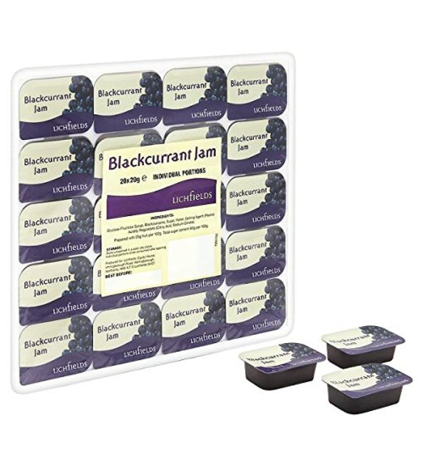Lichfields Blackcurrant Jam Individual Portions 20 x 20g – 1 x 20x20g