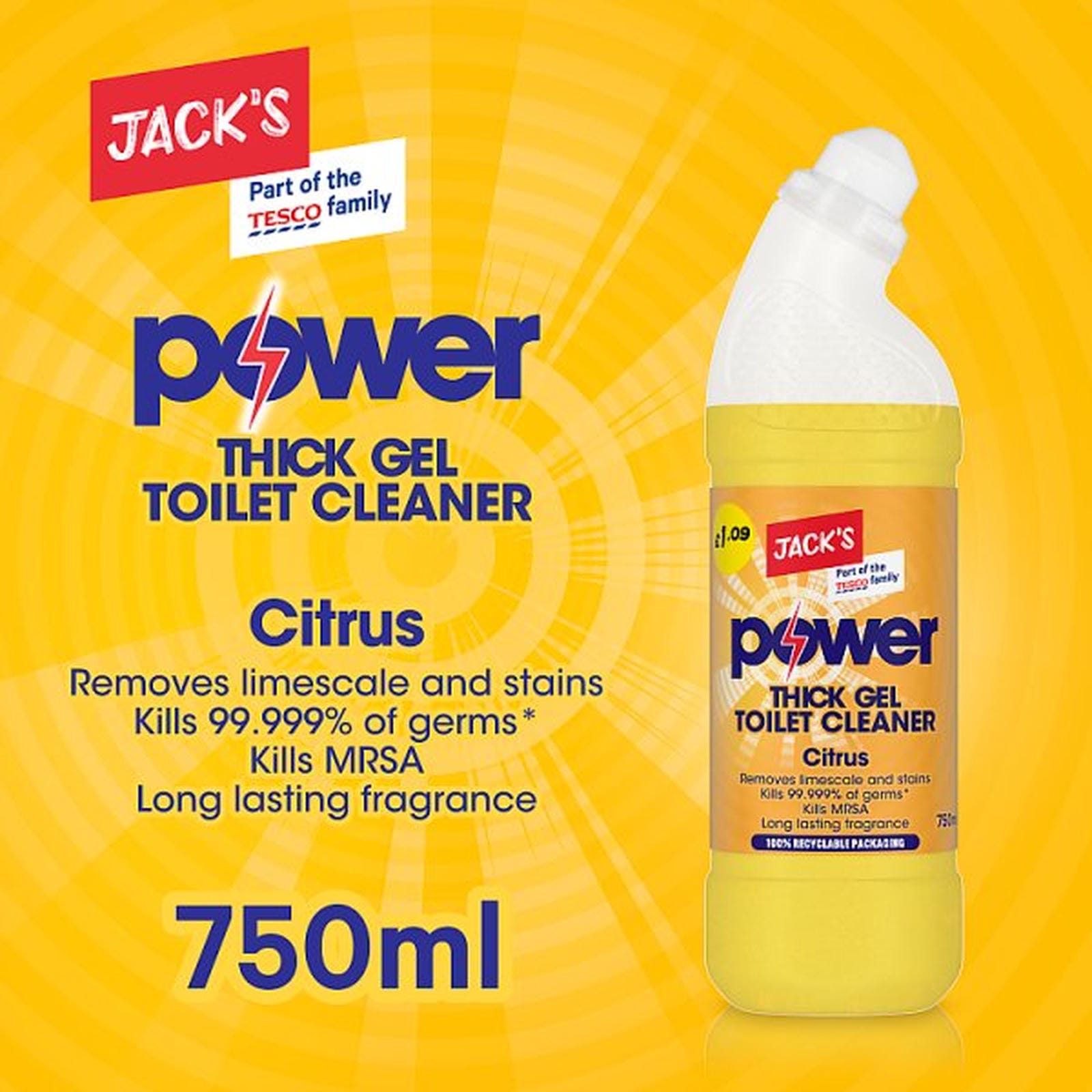 Jack's Power Thick Gel Toilet Cleaner Citrus 750ml