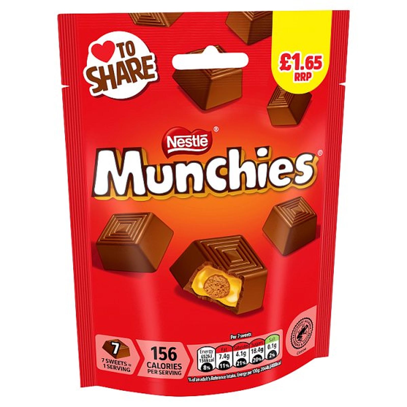 Munchies Milk Chocolate & Caramel Sharing Bag 81g PMP £1.65